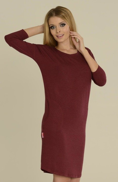 543 Cămașă de noapte Paula cu mânecă 7/8 - melange deschis