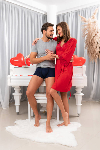 Cămașă de noapte cu bretele largi Samaria Italian Fashion - roșu