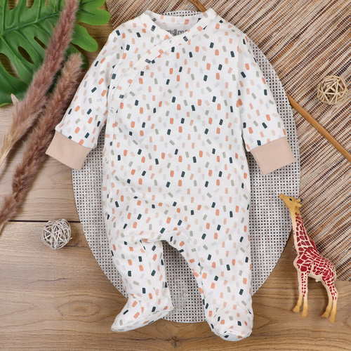 ABN-5327/KRE Salopetă plic din bumbac organic Nini crem