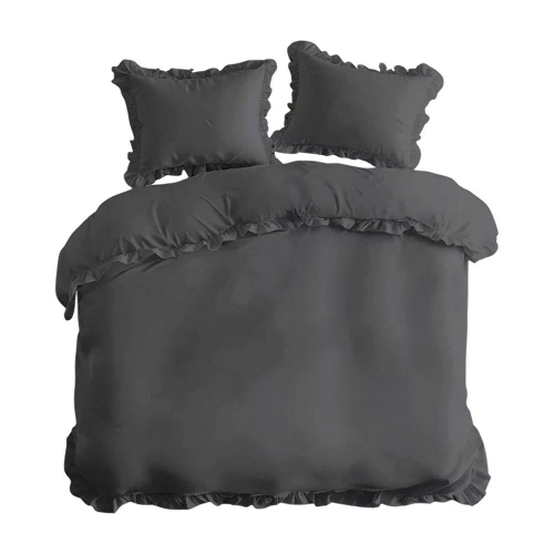 Pure 23 Lenjerie de pat din bumbac monocolor Detexpol grafit