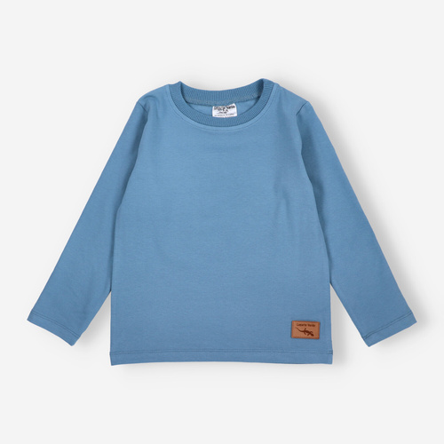 Bluză de băieți cu mânecă lungă KAR-1022 Lagarto Verde, albastră - bumbac cu elastan, producție poloneză