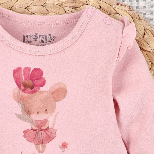 Nini Bluziță Nou-născut Little Mouse 100% Bumbac Organic – Fabricat în Polonia