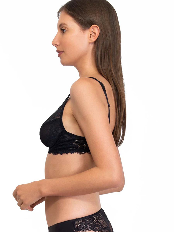 2442 Sutien Wonderlace - dantela, moale, cu sarma si reglabil Sielei negru