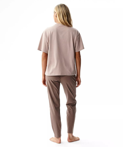 Atlantic NLP-516 Pijamale damă 100% bumbac mânecă scurtă pantaloni lungi roz-bej