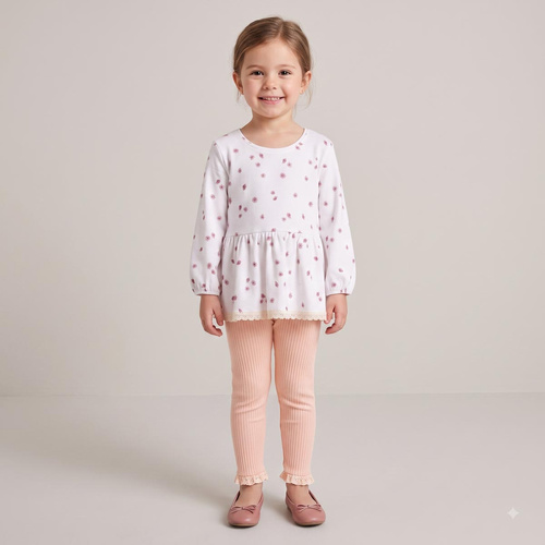 Nicol Hania 226138 Bluză pentru fete 100% bumbac cu bască și flori