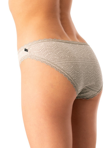 Slip dama LPR 752 B25 Key gri bej - bumbac, pachet de 2 in cutie, confortabil si clasic