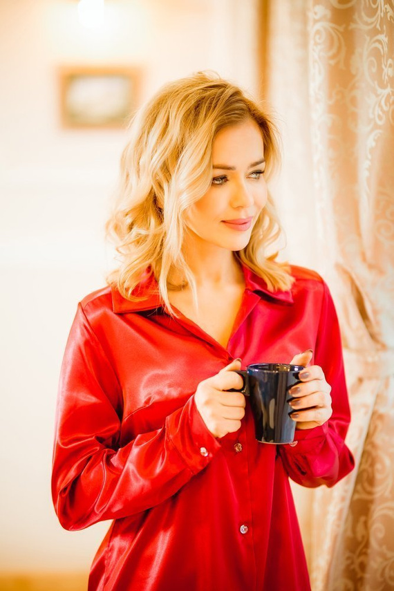 Cămașă de noapte cu slip Carey Kalimo - roșu