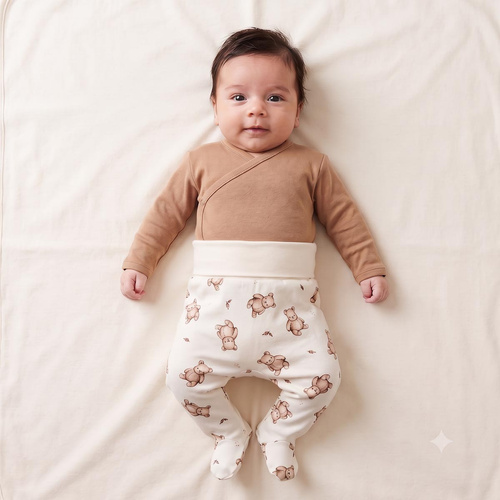 Pantaloni de pijama pentru bebeluși Figo Nicol Koala 100% bumbac alb