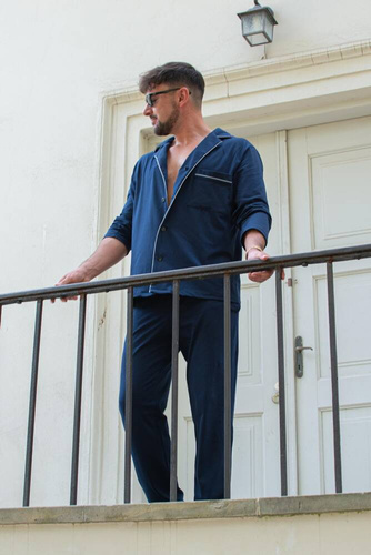 729 Norberto Pijama pentru bărbați De Lafense - albastru marin