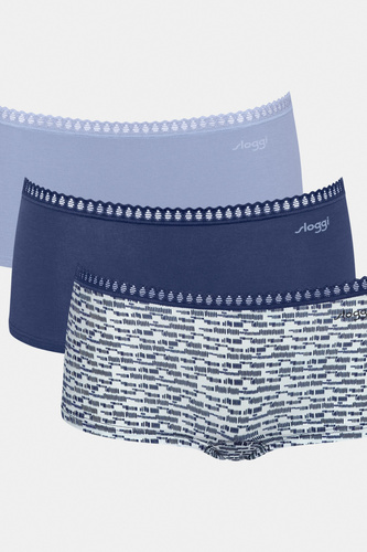 Pantaloni scurți pentru femei GO Crush Short C3P, pachet de 3 Sloggi - V003 albastru