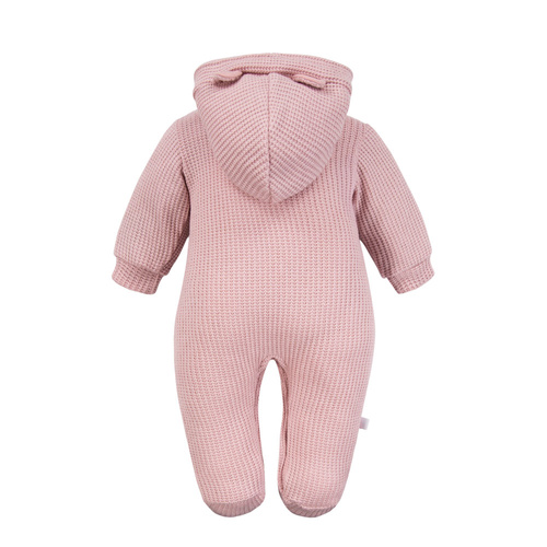 Fluffy Tails Eevi baby clovn - pulover roz cu gluga si urechi