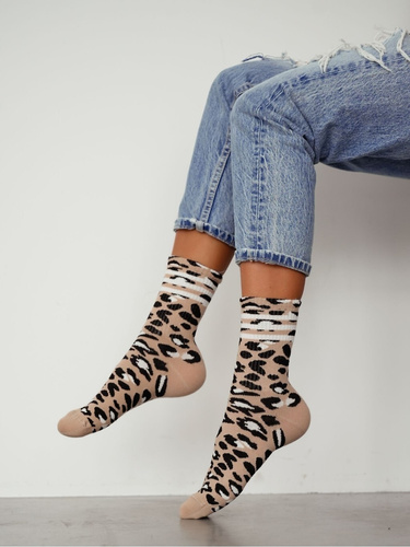 Șosete damă Milena 0200-207 leopard bumbac