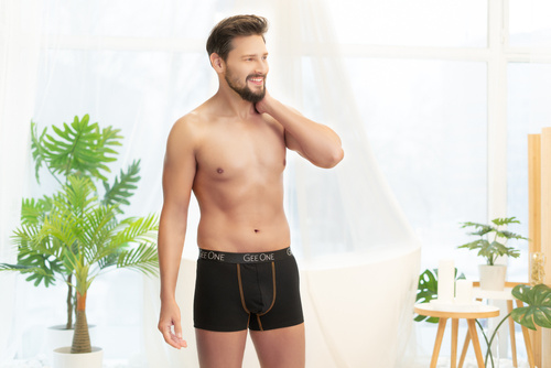 Boxeri bărbați Fluo Italian Fashion - negru/portocaliu fluo