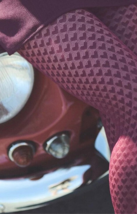 1233 Cherie Gabriella Colanți 60 de denari burgundă – model inimă, 3D