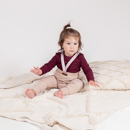 217097 Body din bumbac Alisa Nicol – visiniu, striat, maneci lungi