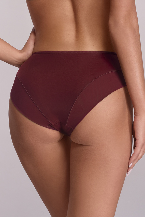 2196 Slipuri Ava culoarea vinului – slipuri clasice cu broderie și tul