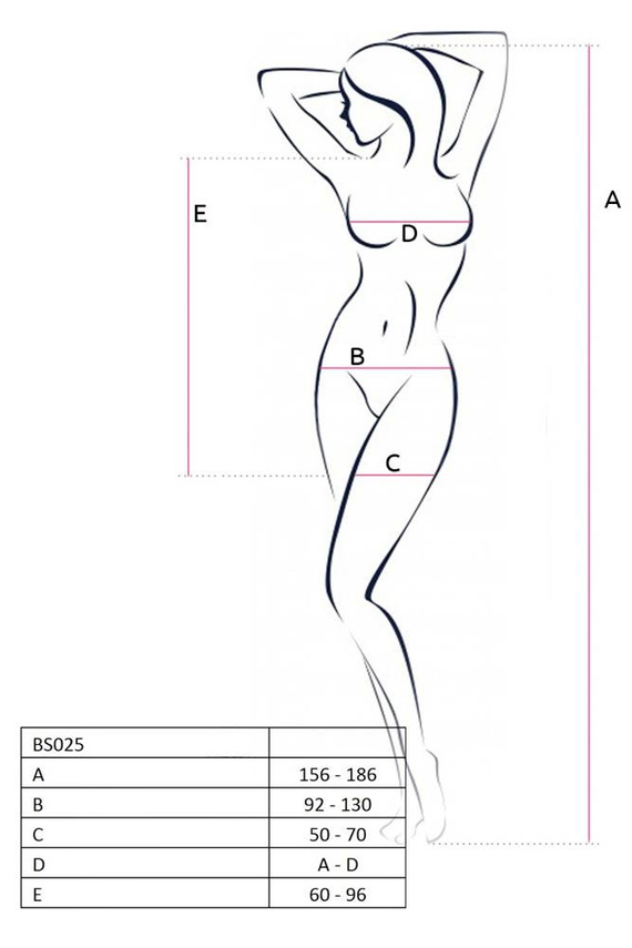 BS025 Bodystocking Passion biały