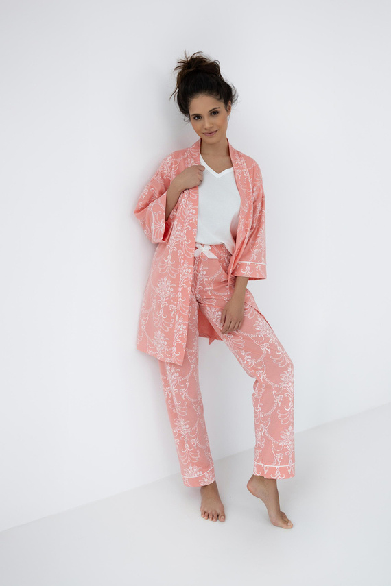 Pijamale pentru femei Kalina Sensis - Ecru-Somon