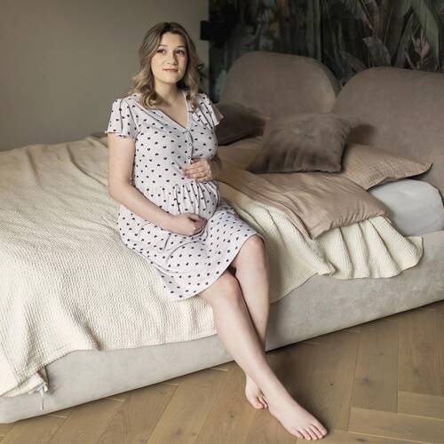 Cămașă de noapte de maternitate Linda Eevi - bej