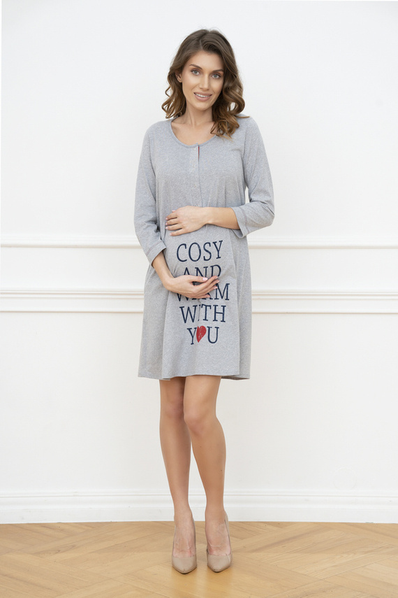 Cămașă Balm pentru sarcină și alăptare. mâneci 3/4 Italia Fashion - melange