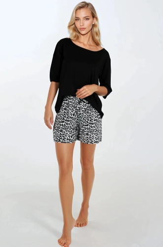 Pijamale pentru femei Momenti Per Me Wild & Beautiful – Viscoză, Mâneci 3/4, Pantaloni scurți