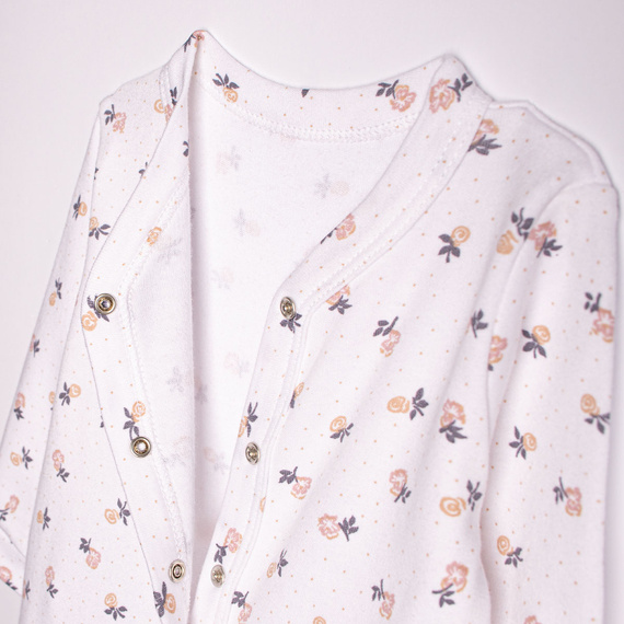 220031 Salopetă bebe Nicol bumbac 100% flori cu botoșei