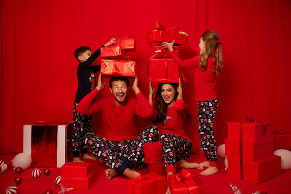 Rojas Pijama cu mânecă lungă pentru bărbați, pantaloni lungi Italian Fashion - roșu/print