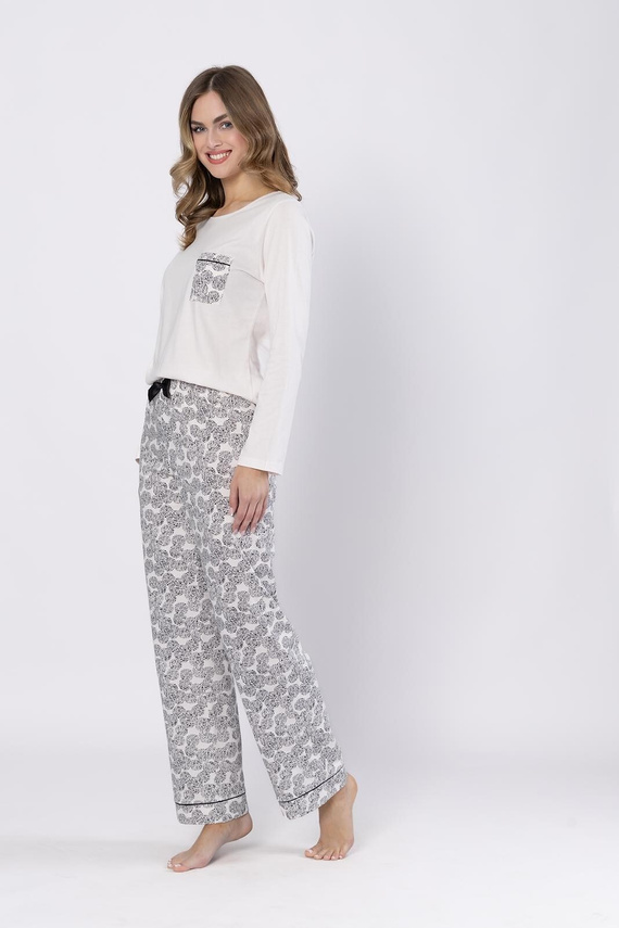 Pijama Baśka 1698 Leveza, neagră - clasică, din două piese, confortabilă