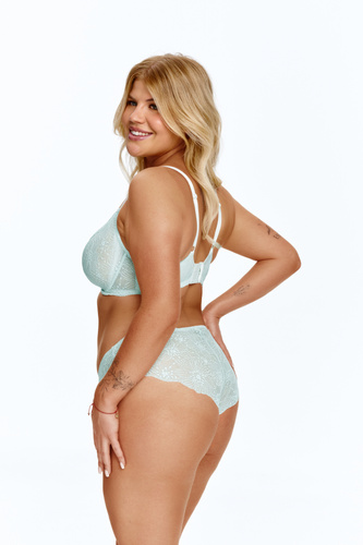 Sutien Big Soft Lupoline 2663 mentă, dantelă, cu bale, pentru bust mare