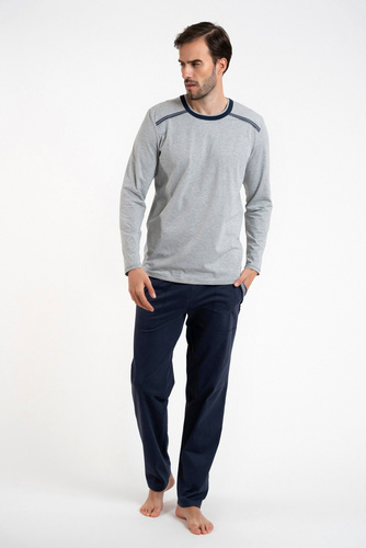 Zbyszek Pijama cu mânecă lungă pentru bărbați, pantaloni lungi Italian Fashion - melange