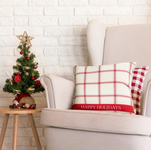 Fata de perna Clark Craciun Sarbatori Fericite Eurocortains bej