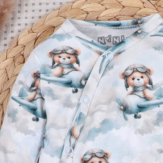 NINI ABN-5741/PIL Body tip petrecut organic Baby Bear Pilot cu ursuleț