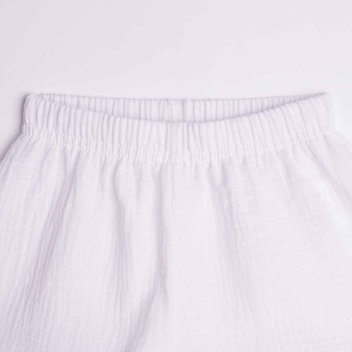 Pantaloni scurți pentru fete Nicol 224315 mușelin 100% bumbac vară-alb