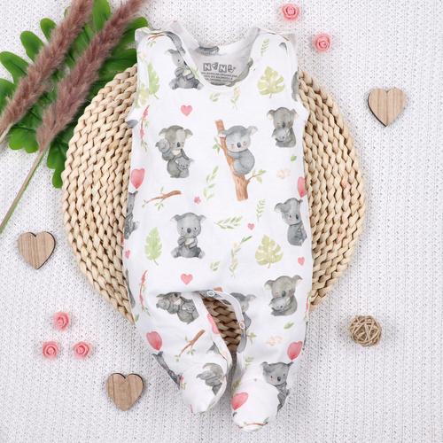 Nini Salopetă Nou-născut Sweet Koala 100% Bumbac Organic – Fabricat în Polonia