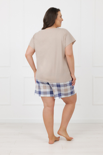 Pijama damă Rima Italian Fashion 100% bumbac mânecă scurtă șort