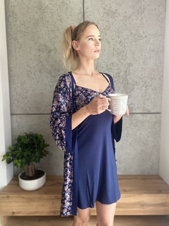 465 Mia Forex cămașă de noapte fără bretele - albastru marin