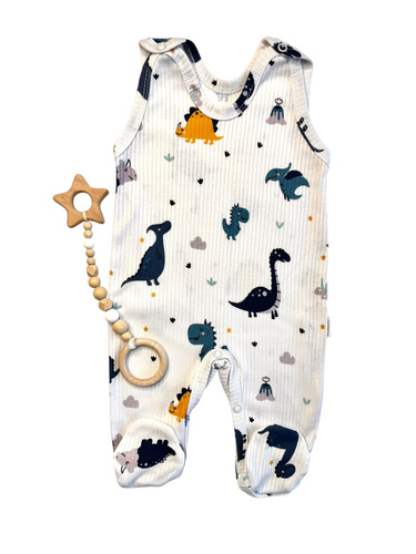 Salopete pentru bebelusi Mamatti SC15530 - dinozauri, bumbac