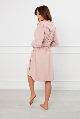 Halat de baie pentru femei Akara Italian Fashion - roz pudră 