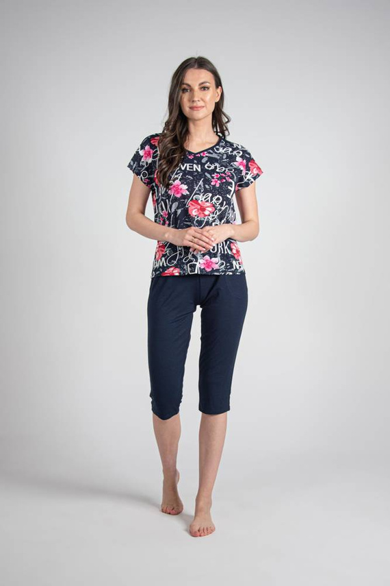 676 Pijama de damă cu talpă Forex - albastru marin