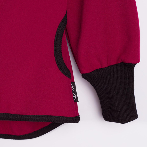 229002 Nicol Geacă softshell pentru fete cu glugă, polar, reflectorizantă - bordo