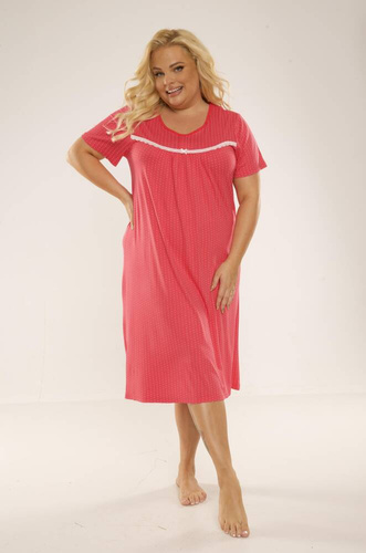 447 Juliette Plus Size Forex cămașă de noapte - puncte zmeură