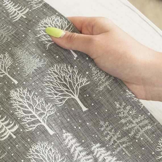 360000 Runner de masă de Crăciun magic de iarnă Marquisette gri