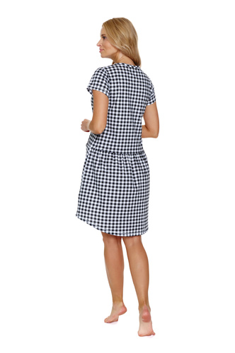 9444 Cămașă de noapte de maternitate și alăptare Doctor Nap - check negru