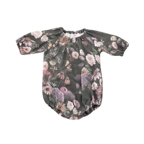 Mystery of Flowers Body pentru bebeluși din bambus cu mânecă lungă Makashka – 100% bambus