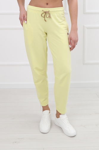 Pantaloni trening Italian Fashion Kaori din bumbac, galben
