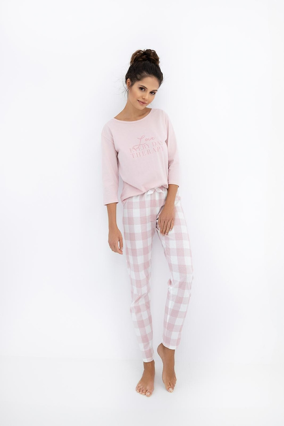 Pijamale Annabelle Sensis pentru femei - bumbac cu fund de flanel în carouri