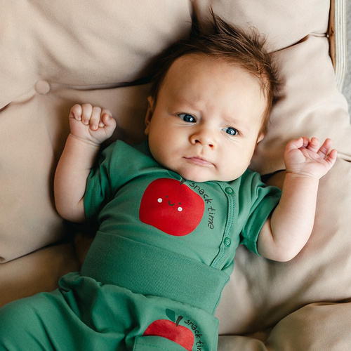 Body bebeluși Eevi Snack Time mânecă scurtă bumbac elastic comod