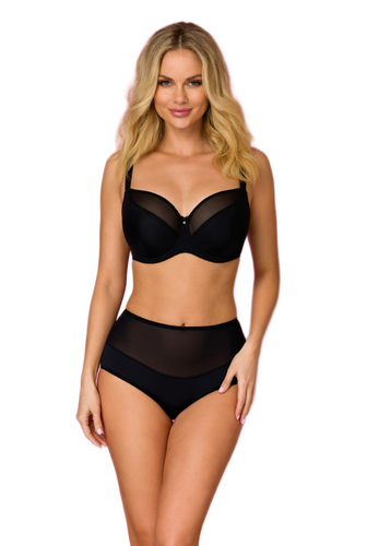 Biustonosz Soft VB-501 Vena Big Soft K19 negru pentru sâni mari cu bretele late