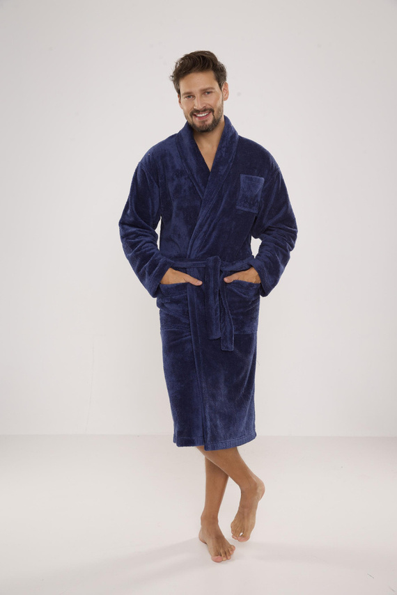 811 De Lafense halat de baie de pluș pentru bărbați - denim