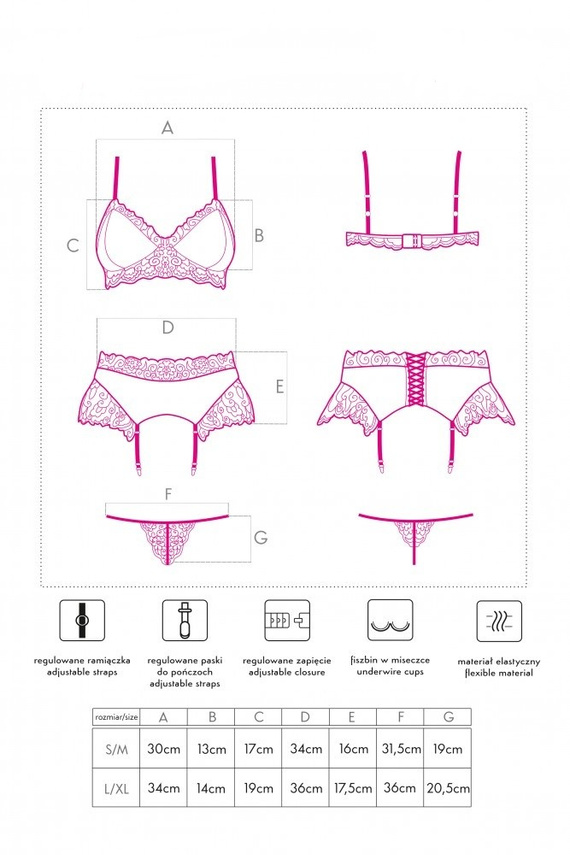 Nahir Maroon Komplet damski LivCo Corsetti Fashion  